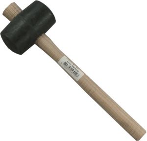 Melkmeisje Rubber hamer 90 mm hard rubber vlak rond MM783090