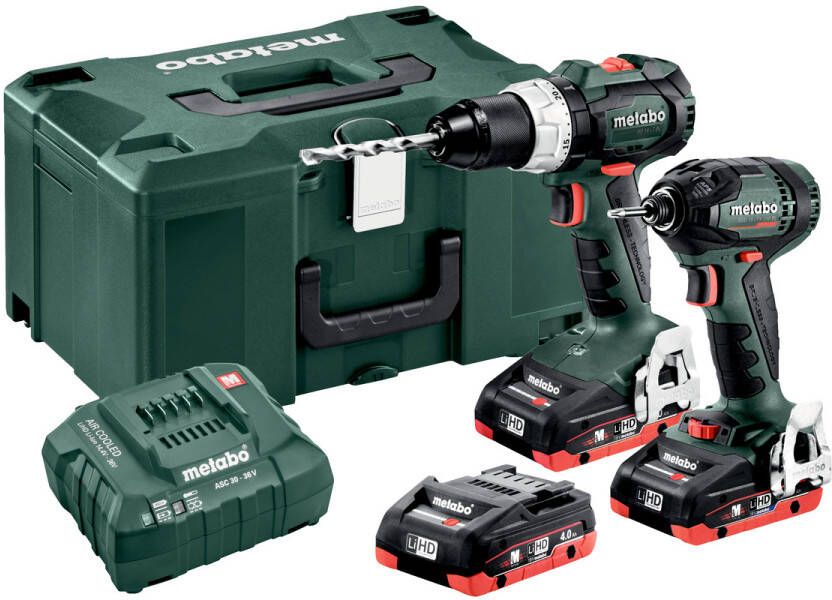 Metabo 18V COMBO SET 2.1.11 BS 18 LT BL + SSD 18 LTX 200 BL + 3x LiHD 4.0Ah accu&apos;s