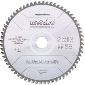 Metabo Accessoires Cirkelzaagblad | "Aluminium Cut Prof" | 254x30mm | Z72 FZ TZ 5° neg 628447000