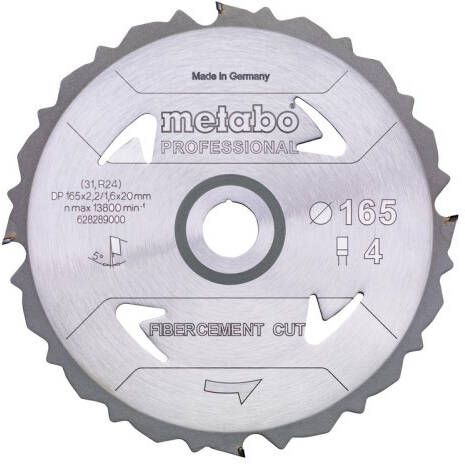 Metabo Accessoires Cirkelzaagblad | "Fibercement Cut Prof" | 160x20mm | Z4 DFZ 5° 628287000