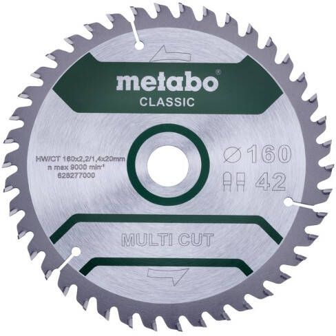 Metabo Accessoires Cirkelzaagblad | "Multi Cut Classic" | 160x20mm | Z42 FZ TZ 10° 628277000
