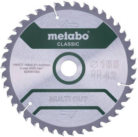 Metabo Accessoires Cirkelzaagblad | Multi Cut Classic | 165x20mm | Z42 FZ TZ 5° B 628661000