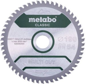Metabo Accessoires Cirkelzaagblad | Multi Cut Classic | 190x30mm | Z54 FZ TZ 5° B 628663000