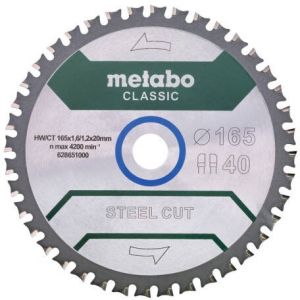 Metabo Accessoires Cirkelzaagblad | Steel Cut Classic | 165x20mm | Z40 FZFA FZFA 4° B 628651000