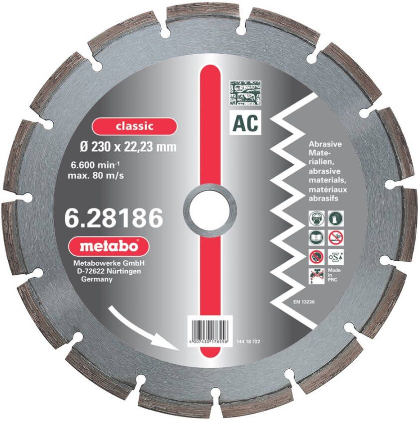 Metabo Accessoires Diamantschijf Ø 125x22 23 mm AC 628183000