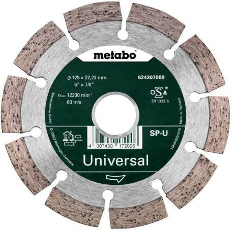 Metabo Accessoires Diamantschijf "SP-Universal" | Ø 125x22 23 mm | blister 624296000