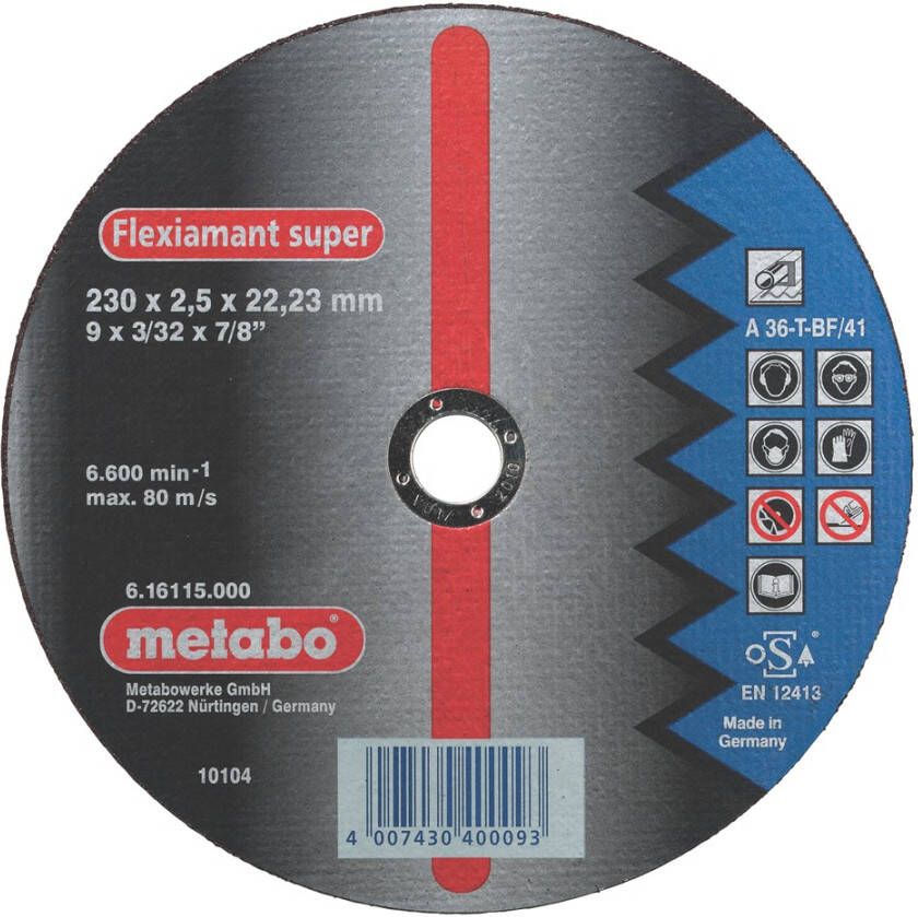 Metabo Accessoires Doorslijpschijf Ø 115x2 0x22 0 staal Flexiamant super 25 stuks 616100000