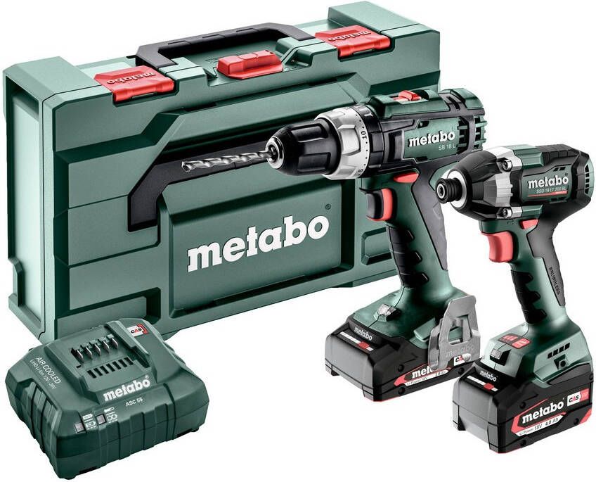 Metabo Accu Combo Set 2.8.6 | SB 18 L (Klopboormachine) + SSD 18 LT 200 BL (Slagschroevendraaier) | 18 V | 1x2.0Ah 1x 4.0Ah ASC 55 | In x