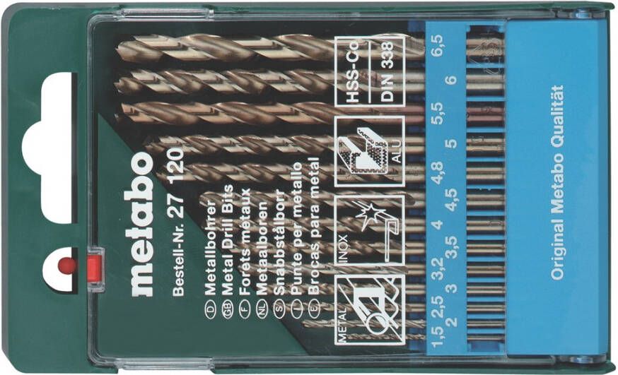 Metabo Accessoires Borencassette 13 metaalboren HSS Co 627120000