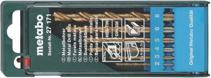 Metabo Accessoires Borencassette 6 spiraalboren HSS TIN 627171000