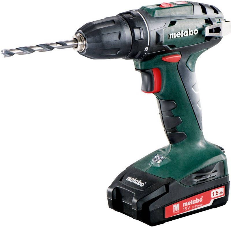 Metabo BS 18 Accu Boorschroefmachine | 18 V | 2 x 1.5 Ah Li-Power SC 60 Plus | In Koffer 602207550