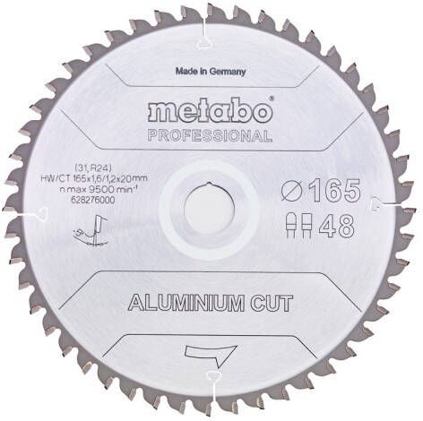 Metabo Accessoires Cirkelzaagblad | "Aluminium Cut Prof" | 160x20mm | Z48 FZ TZ 5?neg 628288000