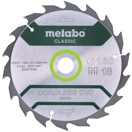 Metabo Cirkelzaagblad | HW CT | 165x20mm | 18 WZ