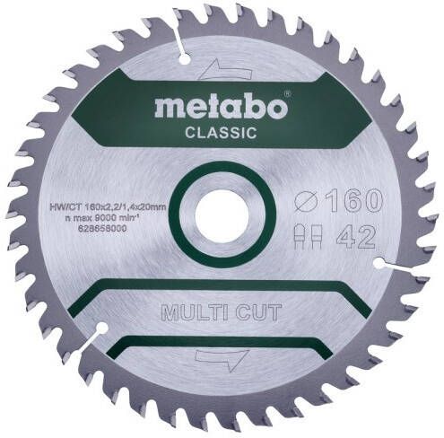 Metabo Cirkelzaagblad | Multi Cut Classic | 160x20mm | Z42 FZ TZ 10° B