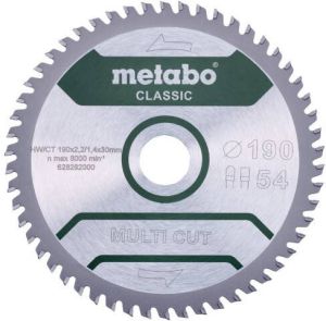 Metabo Cirkelzaagblad | "Multi Cut Classic" | 190x30mm | Z54 FZ TZ 5°
