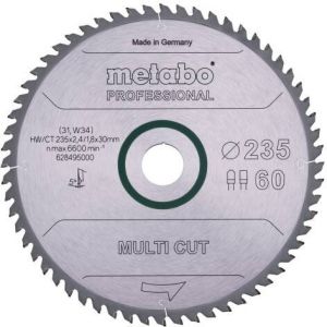 Metabo Cirkelzaagblad | "Multi Cut Professional" | Ø235x30mm | Z60 FZ TZ 15°