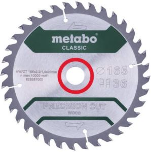 Metabo Cirkelzaagblad | "Precision Cut Classic" | 165x20mm | Z36 WZ 15°