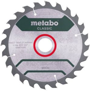Metabo Accessoires Cirkelzaagblad | Precision Cut Classic | 190x30mm | Z24 WZ 15° 628675000