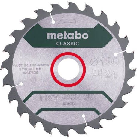 Metabo Cirkelzaagblad | Precision Cut Classic | 190x30mm | Z24 WZ 15° B