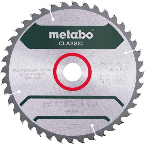 Metabo Cirkelzaagblad | Precision Cut Classic | 235x30mm | Z40 WZ 15° B