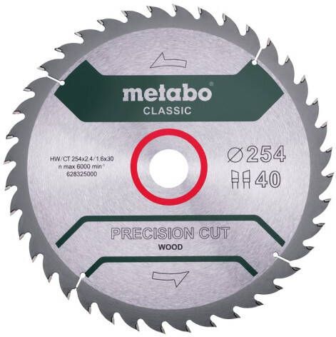 Metabo Cirkelzaagblad | "Precision Cut Classic" | 254x30mm | Z40 WZ 20°