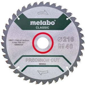 Metabo Cirkelzaagblad | "Precision Cut Classic" | 254x30mm | Z40 WZ 20° B