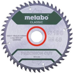 Metabo Accessoires Cirkelzaagblad | Precision Wood Classic | 190x30mm | Z48 WZ 15° B 628664000