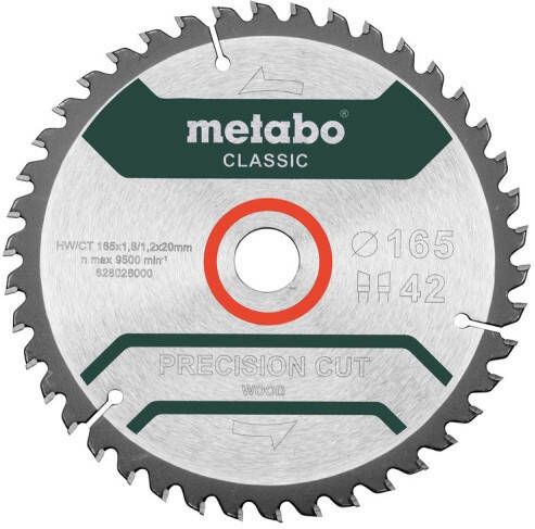 Metabo Cirkelzaagblad PrecisionCutClassic | Ø 165x20 | 42WZ 5° B | 628027000