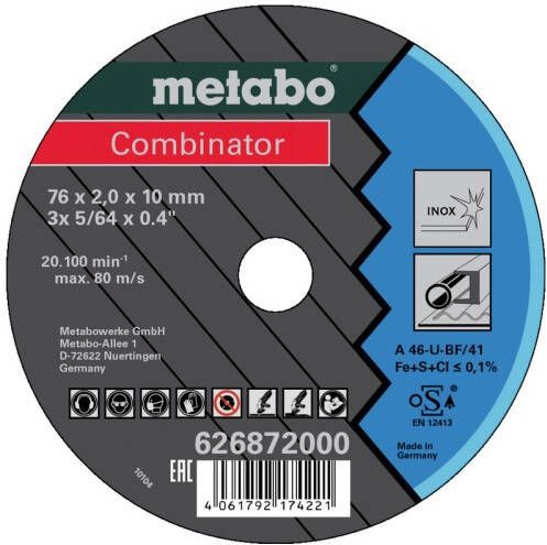 Metabo Accessoires Combinator | Ø 76x10 mm | Inox (3 st.) 626872000