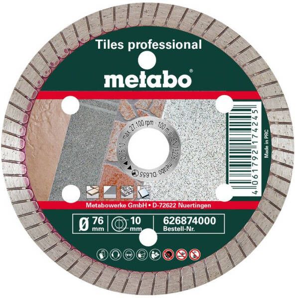 Metabo Diamant-doorslijpschijf | 76 mm | tegels | professional | 626874000