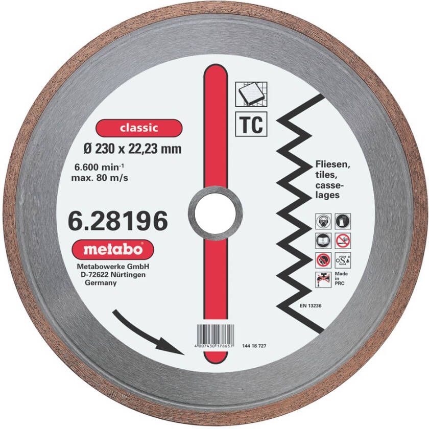 Metabo Diamantschijf Ø 180x22 23 mm TC