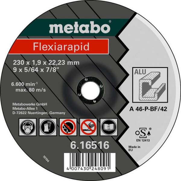 Metabo Doorslijpschijf Ø 125x1 0x22 23 mm Aluminium Flexiarapid 25 stuks