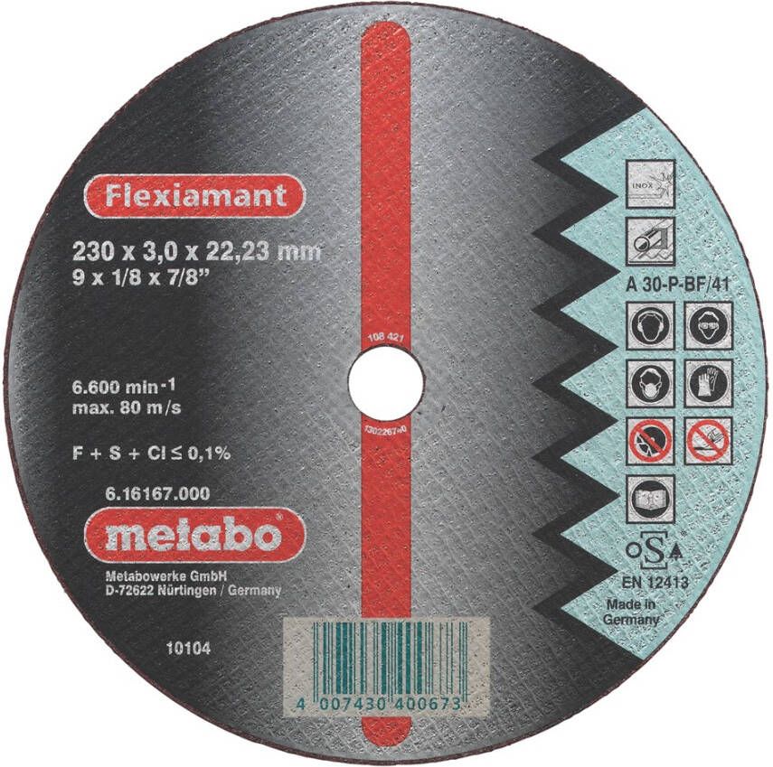 Metabo Accessoires Doorslijpschijf Ø 230x3 0x22 2 RVS Flexiamant super 25 stuks 616167000