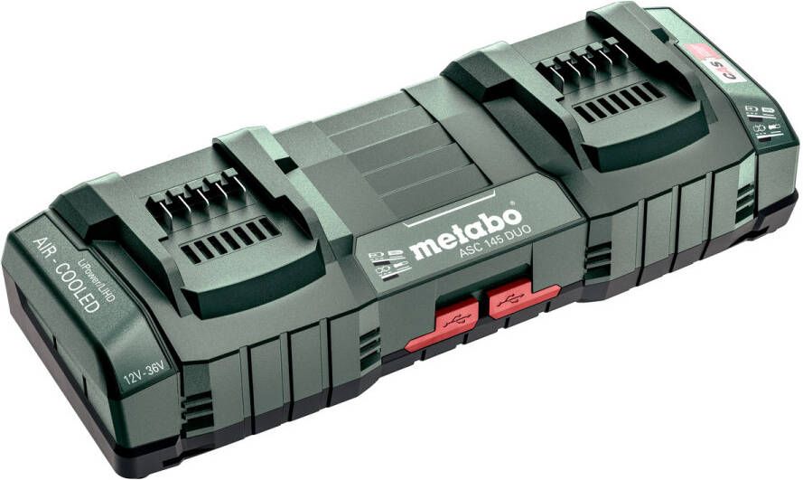 Metabo DUO ASC 145 12 18 36V LiHD Li-Ion Accu duolader met USB laadpoort (2x) Air Cooled 627495000