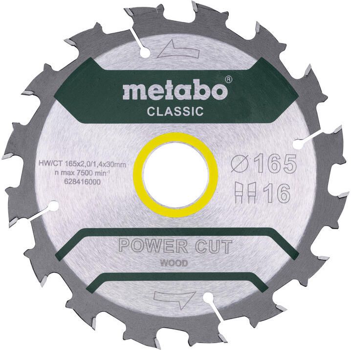 Metabo Accessoires Cirkelzaagblad PowerCutClassic Ø 165x30 16WZ 5° 628416000