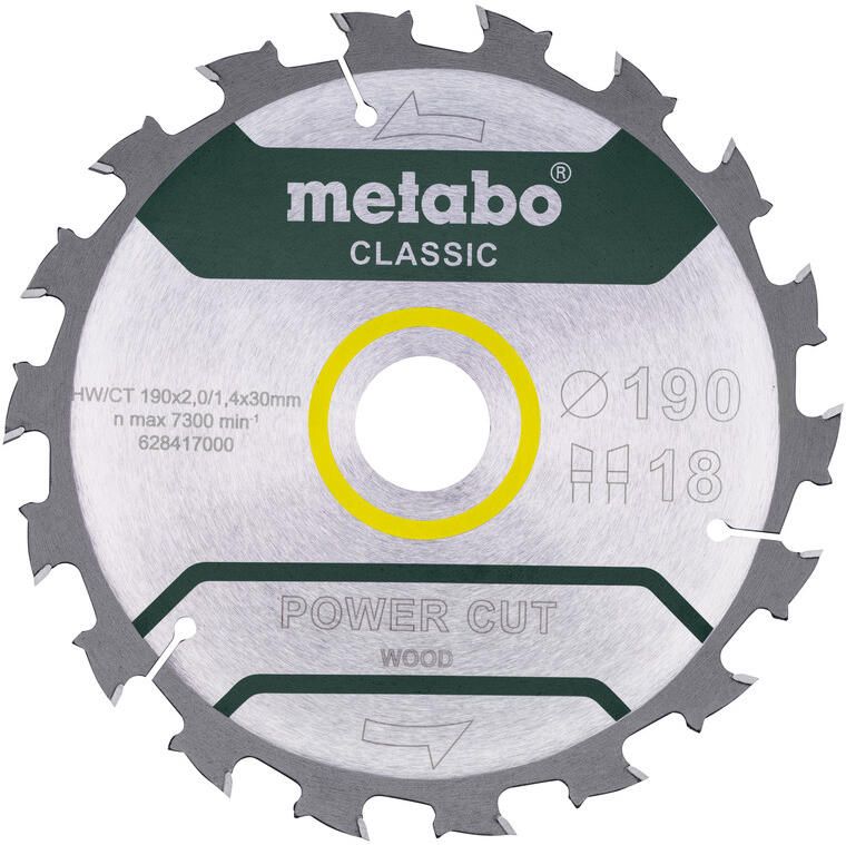 Metabo Accessoires Cirkelzaagblad PowerCutClassic Ø 190x30 18WZ 5° 628417000