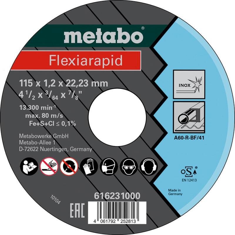 Metabo Accessoires Doorslijpschijf Ø 115x1 2x22 23 Inox TF 41 Flexiarapid 616231000