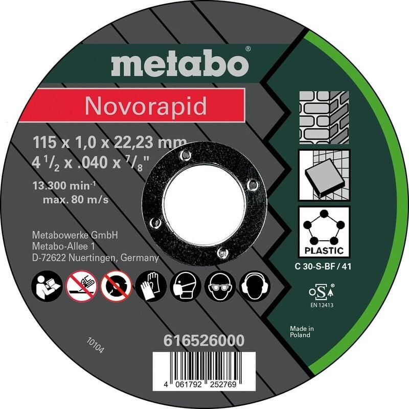 Metabo Accessoires Doorslijpschijf Ø 115x1 2x22 23 Inox TF 41 Flexiarapid 616526000