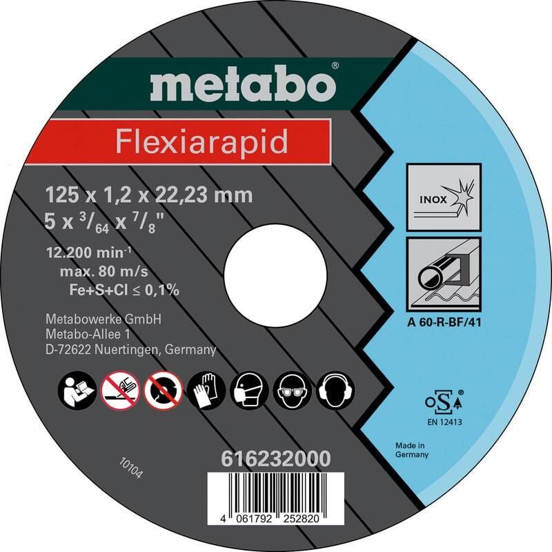 Metabo Accessoires Doorslijpschijf Ø 125x1 2x22 23 Inox TF 41 Flexiarapid 616232000