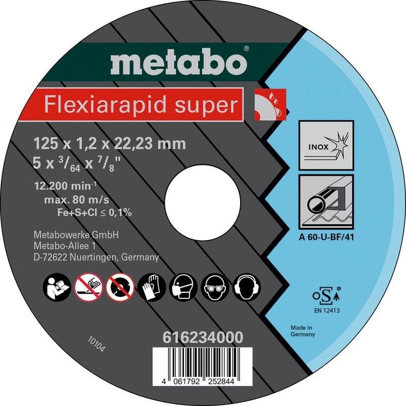 Metabo Accessoires Doorslijpschijf Ø 125x1 2x22 23 Inox TF41 Flexiarapid Super 616234000