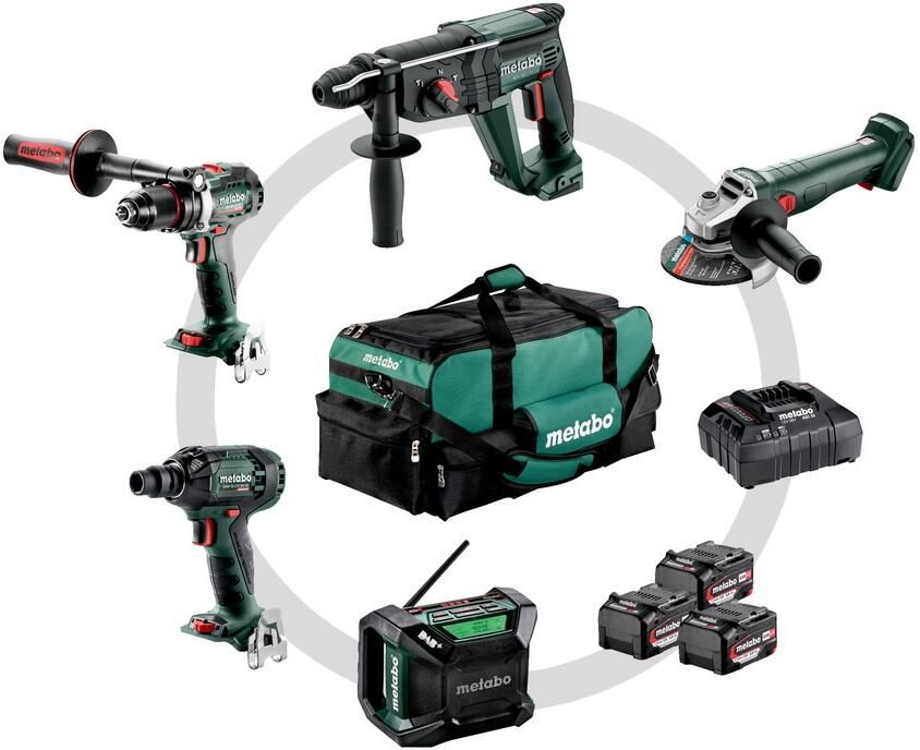 Metabo Combo Set 2.4.1 | Accu combiset 18V 5 machines in gereedschapstas (3x 4.0Ah accu + lader) 685213000