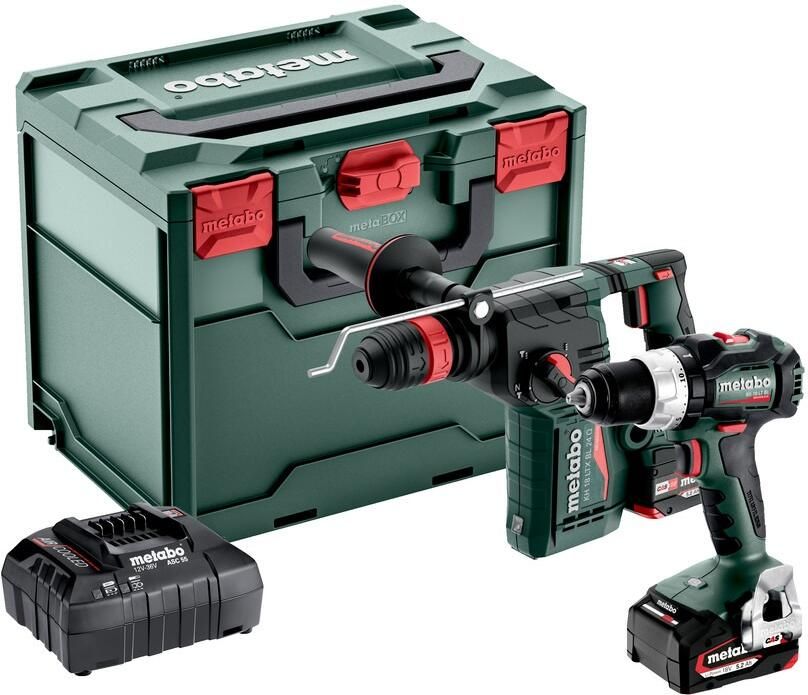 Metabo Combo Set 2.4.8 | Accu combiset 18V in X 340 met BS 18 LT BL en KH 18 LTX BL 24 Q (2x 5.2Ah Li-Power accu + ASC 55 lader) 685219650