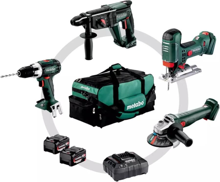 Metabo Combo Set 3.1.1 | Accu machineset 18V in gereedschapstas met BS 18 L BL CC 18 LTX BL en BH 18 LTX BL 16 (2x 4.0Ah accu + lader) 685235000