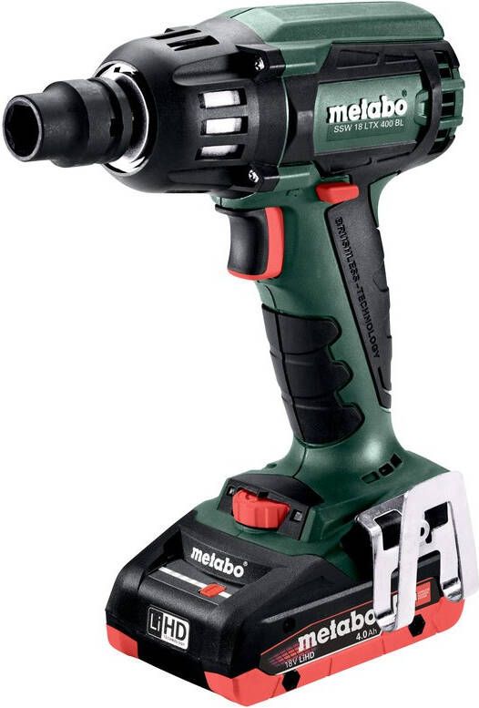 Metabo SSW 18 LTX 400 BL Accu slagmoersleutel | 18 V | 2 x LiHD 4.0 Ah ASC 55 | In x 602205800