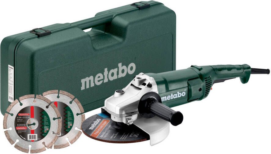Metabo WE 2200-230 Haakse Slijper Set | 230mm | inclusief koffer en 2 slijpschijven