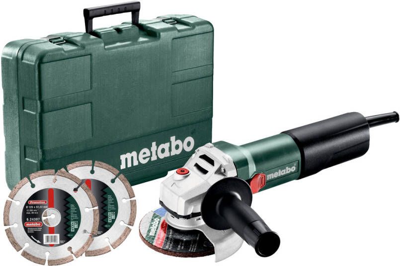 Metabo WEQ 1400-125 | 1400W | Haakse Slijper | Met 2 Diamant-Doorslijpschijven 600347510