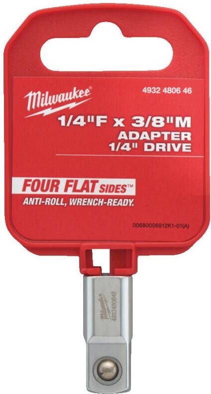 Milwaukee 1 4" F X 3 8" M verloopadapter van 1 4" naar 3 8" 4932480646