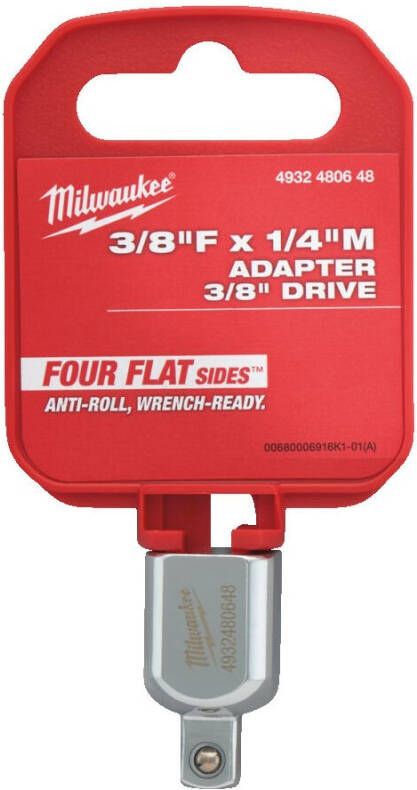 Milwaukee Accessoires 3 8" F X 1 2" M verloopadapter van 3 8" naar 1 2" 4932480648