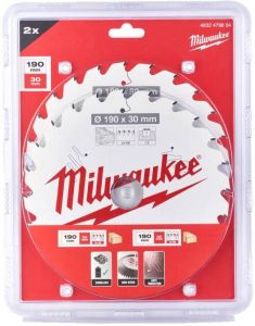 Milwaukee Accessoires Cirkelzaagblad | 165 x 15 87 mm | 24.40T | 2 delig 4932479837