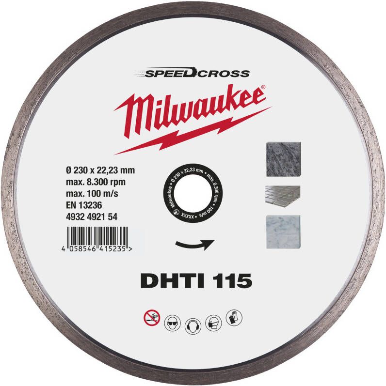 Milwaukee Accessoires Diamantslijpschijf SpeedCross DHTI 115mm 1 stuk 4932492154